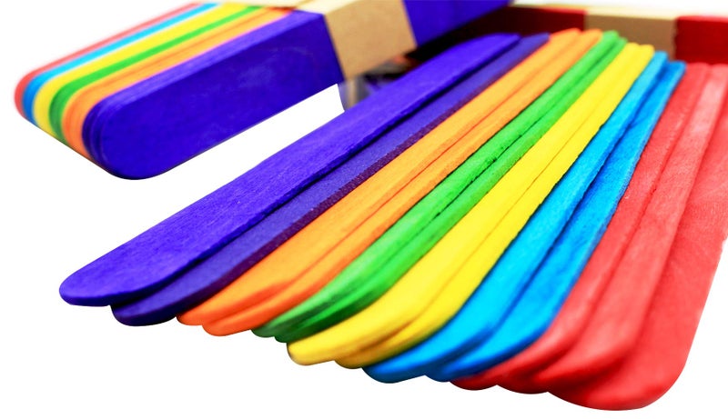Kang&Chang 500 pcs,6 Inch,Jumbo Craft Sticks,Rainbow Sticks,Colored Tongue Depressors for Classroom,Creative Projects,Arts and Crafts - Image 4